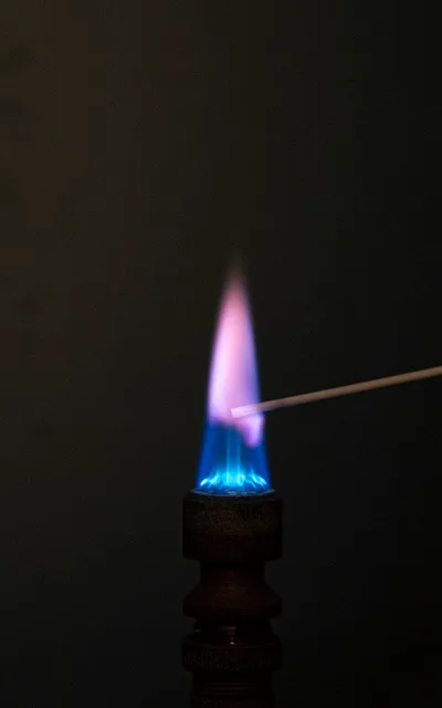 Potassium flame test (violet/lilac)