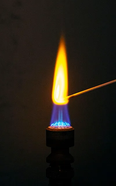 Sodium flame test (intense yellow)